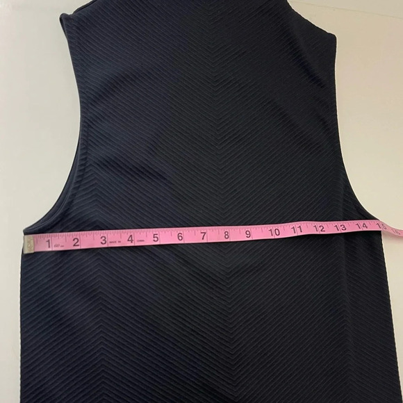 Athleta Shirt Womens Size Small Black Sleeveless Mocked Neck Tank Top Ribbed - Picture 5 of 7